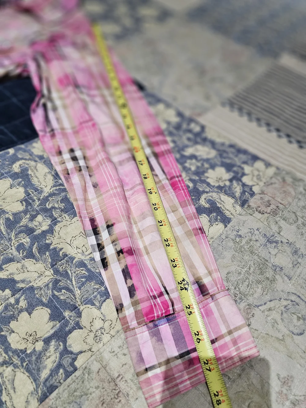 Women's Wester Cut Pink Plaid Pearl Snap-Front Shirt Dress With Crystal Accents - Picture 9 of 10